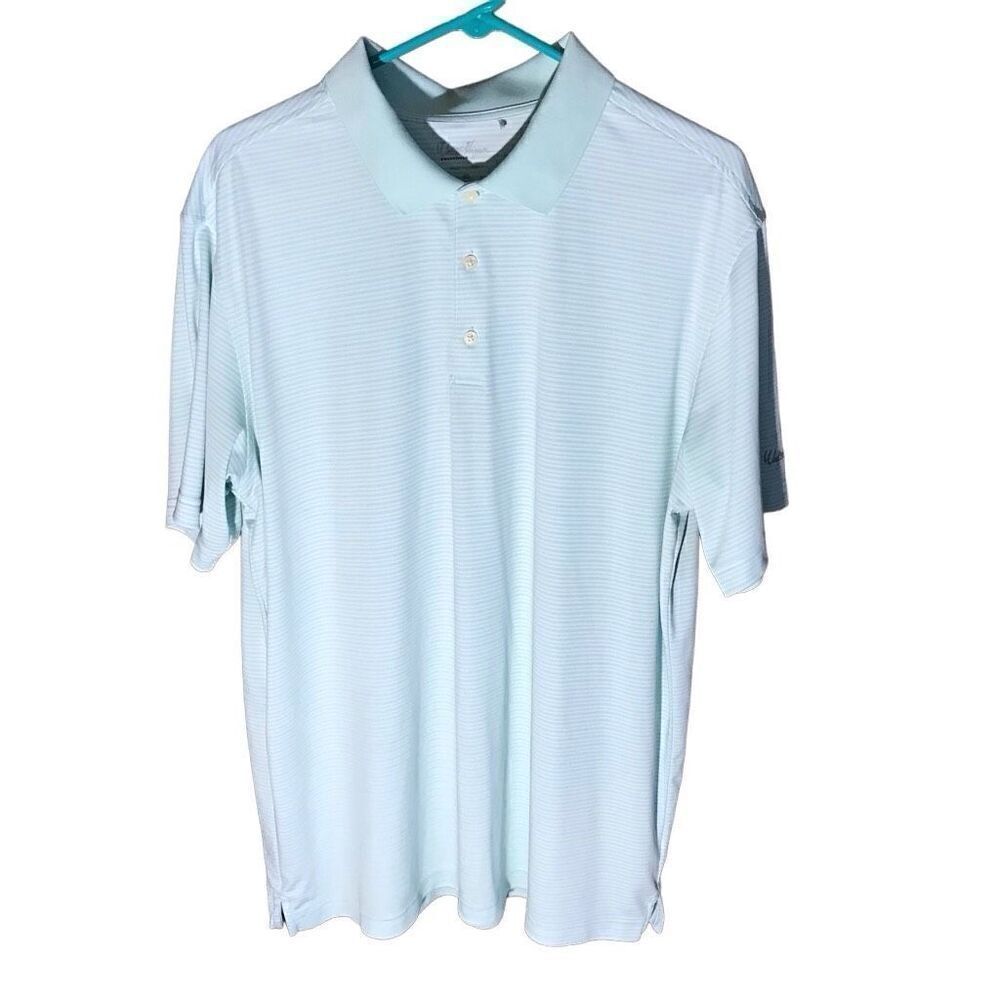 Walter Hagen polo shirt Size XL Mens light green stripe athletic short sleeve